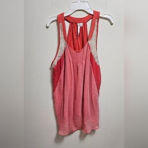Lauren Conrad Women's Coral/salmon Sleeveless Top‎